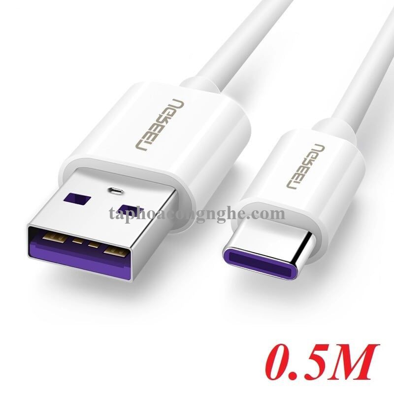 Ugreen 40887 0.5M 5A màu Trắng Dây USB sang USB Type-C vỏ ABS US253 30040887